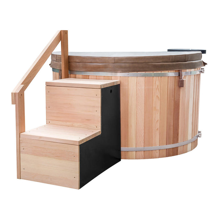 Outdoor wood fired hot tub