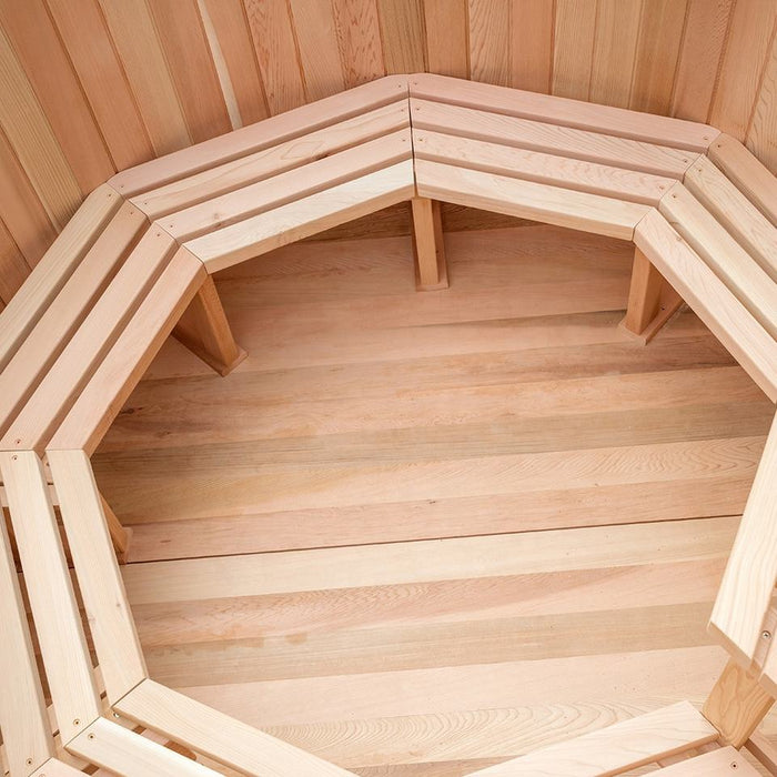 Outdoor wood fired hot tub